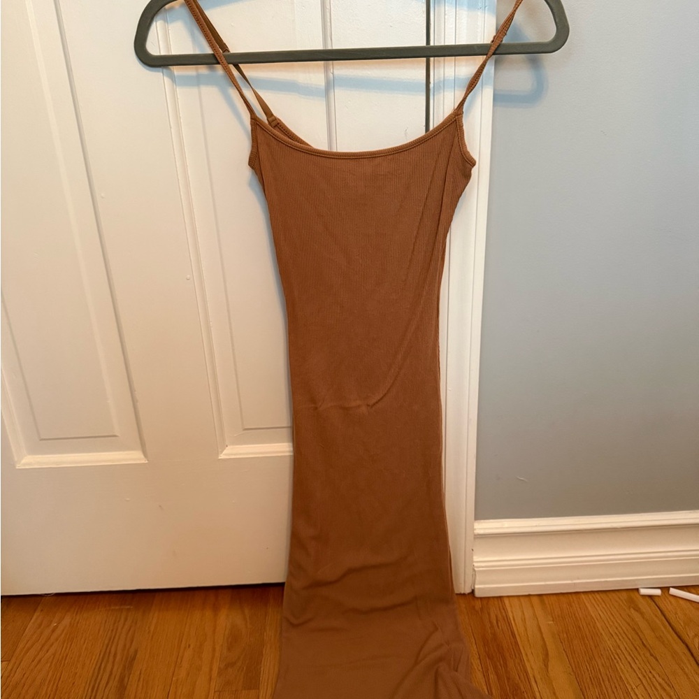 SKIMS Brown Spaghetti Strap Dress